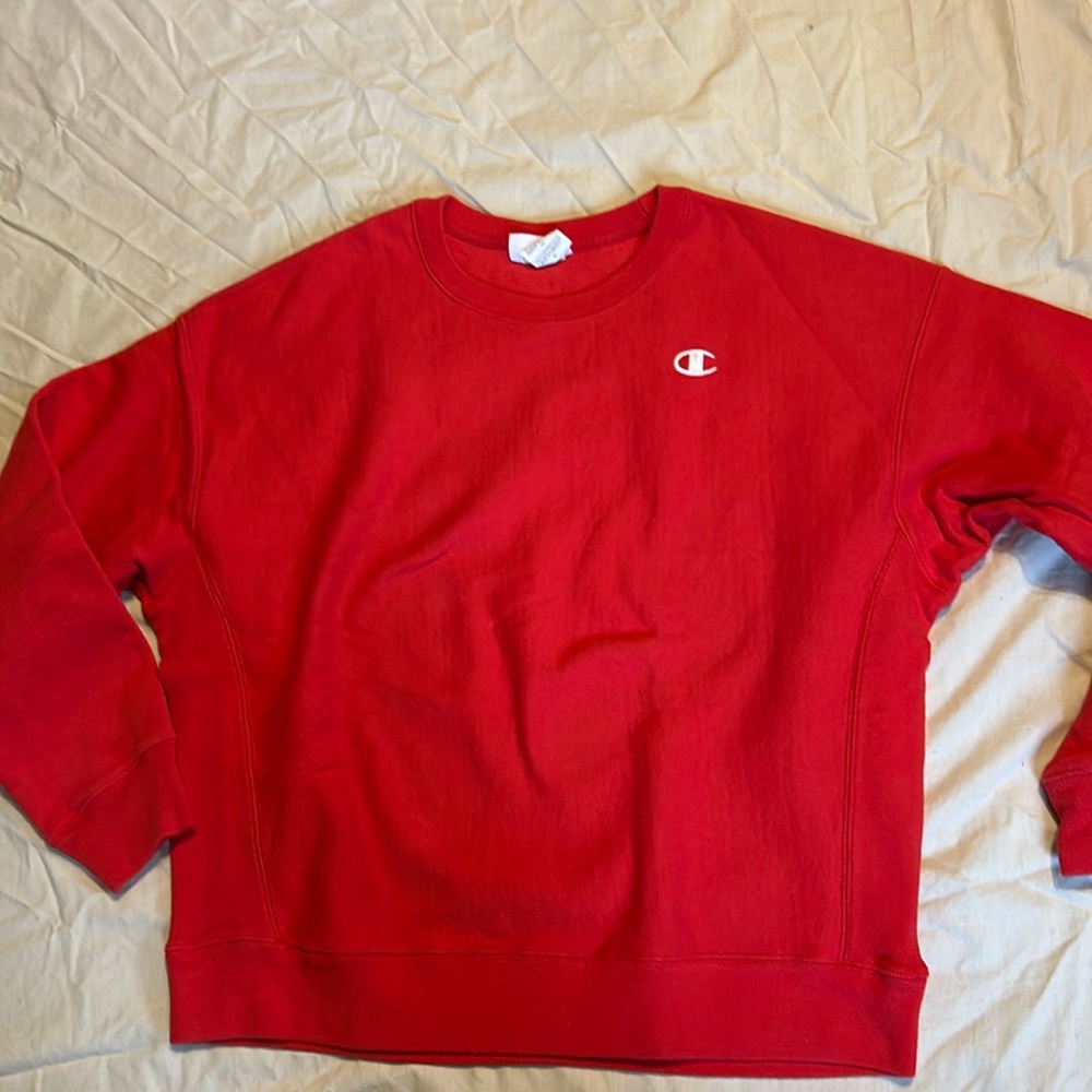 Champion Reverse Weave sweatshirt in red.